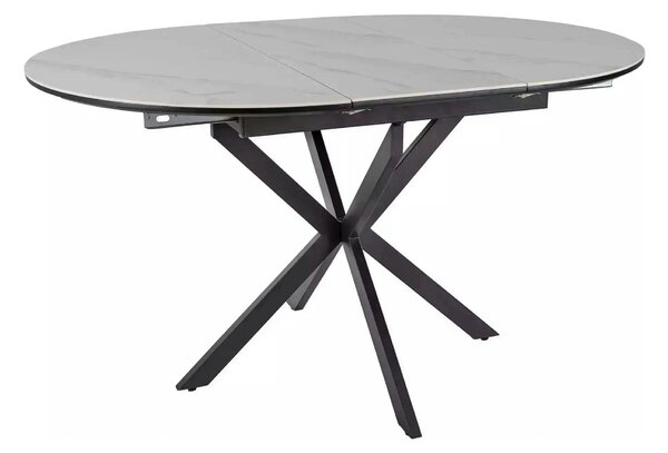 Masa extensibila GASTON, alb mat cu efect de marmura, ceramica/metal