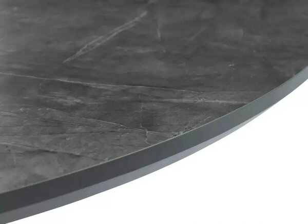 Masa extensibila ANGEL II, gri cu efect de marmura/negru, 120/160x120x