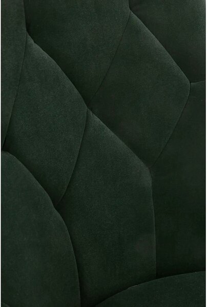 Scaun K365, verde inchis/negru, stofa catifelata/metal, 52x57x90 cm