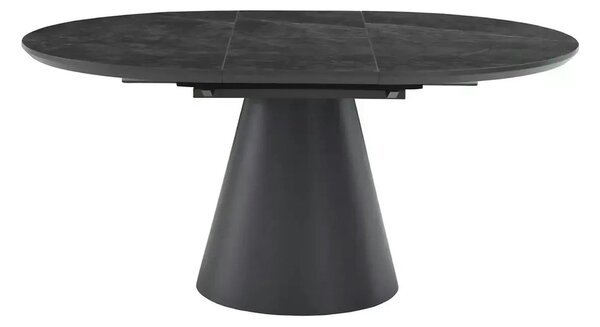 Masa extensibila ANGEL II, gri cu efect de marmura/negru, 120/160x120x