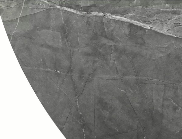 Masa extensibila ANGEL II, gri cu efect de marmura/negru, 120/160x120x