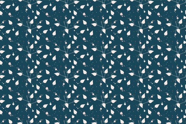 Tapet frunze delicate în design albastru