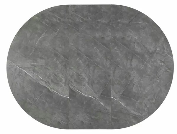 Masa extensibila ANGEL II, gri cu efect de marmura/negru, 120/160x120x