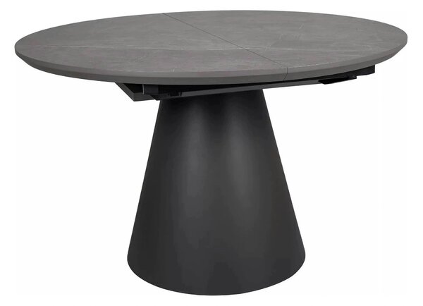 Masa extensibila ANGEL II, gri cu efect de marmura/negru, 120/160x120x