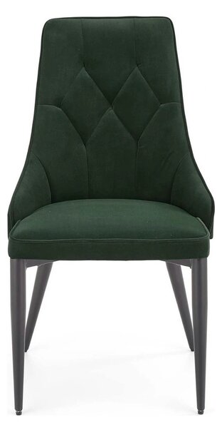Scaun K365, verde inchis/negru, stofa catifelata/metal, 52x57x90 cm