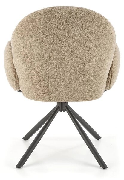 Scaun rotativ K498, cappuccino/negru, stofa buclata/metal, 64x63x90 cm
