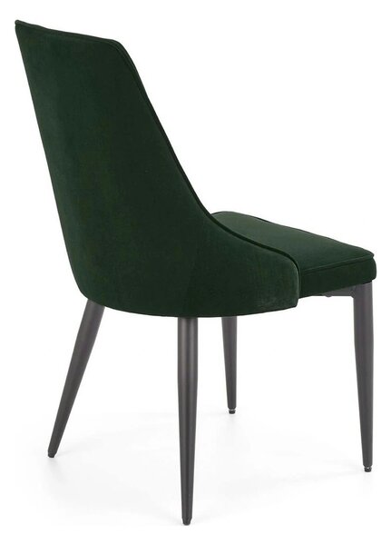 Scaun K365, verde inchis/negru, stofa catifelata/metal, 52x57x90 cm
