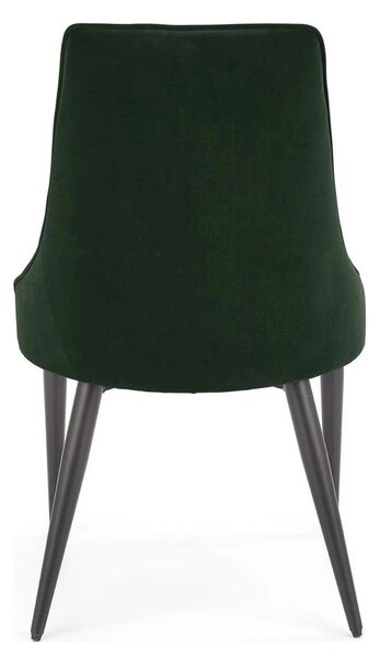 Scaun K365, verde inchis/negru, stofa catifelata/metal, 52x57x90 cm