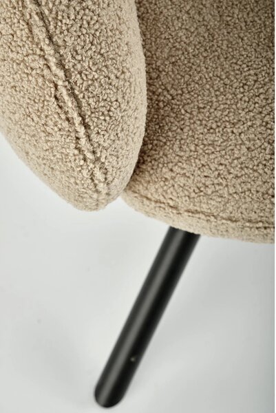 Scaun rotativ K498, cappuccino/negru, stofa buclata/metal, 64x63x90 cm