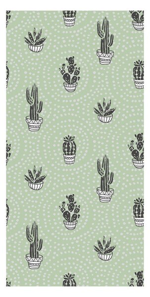 Tapet - Cactuși, fundal verde