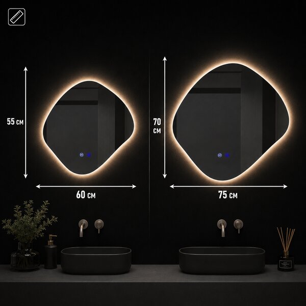 Oglindă de baie cu iluminare LED integrată 3 culori Silvio