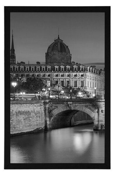 Poster panoramă orbitoare a Parisului în design alb-negru