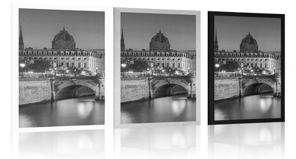 Poster panoramă orbitoare a Parisului în design alb-negru