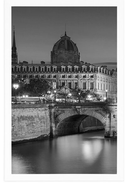 Poster panoramă orbitoare a Parisului în design alb-negru