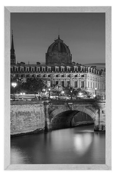 Poster panoramă orbitoare a Parisului în design alb-negru