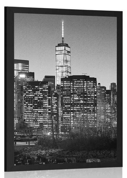 Poster centrul New York-ului în alb-negru