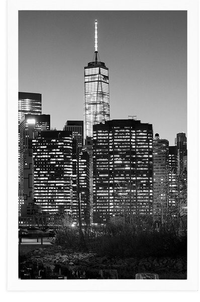 Poster centrul New York-ului în alb-negru