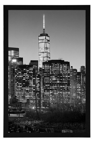 Poster centrul New York-ului în alb-negru