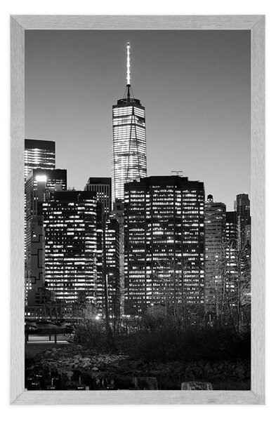Poster centrul New York-ului în alb-negru