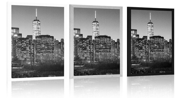 Poster centrul New York-ului în alb-negru