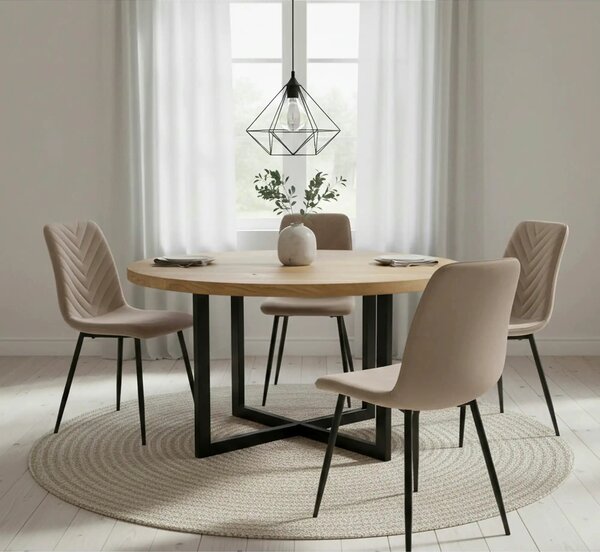 Scaun DAREN, bej inchis - Bluvel 40, stofa catifelata/metal, 45x39x91