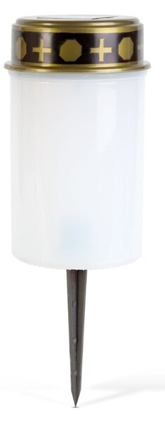 Set 2 x Candela solara LED, lumanare cu efect de flacara, Alb