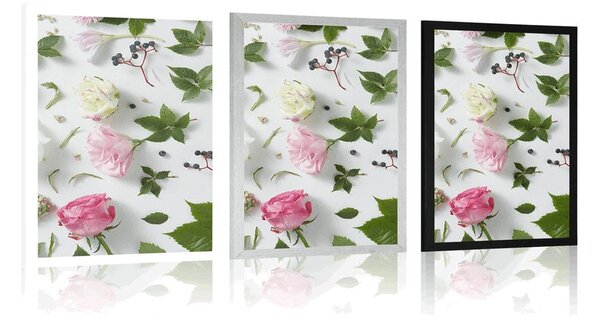 Poster natura moartă frumoasă din flori