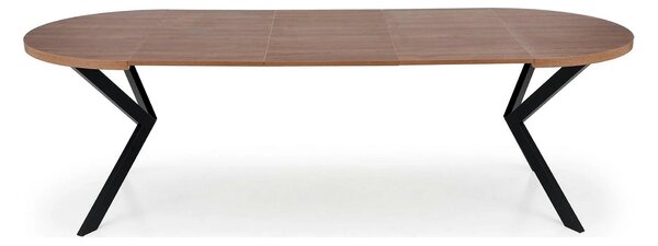 Masa extensibila PERONI, nuc/negru, PAL furniruit /otel, 100/250x100x7