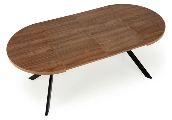 Masa extensibila PERONI, nuc/negru, PAL furniruit /otel, 100/250x100x7