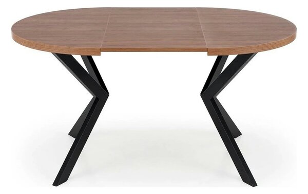 Masa extensibila PERONI, nuc/negru, PAL furniruit /otel, 100/250x100x7