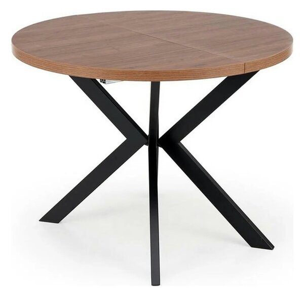 Masa extensibila PERONI, nuc/negru, PAL furniruit /otel, 100/250x100x7