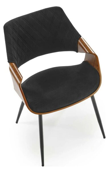 Scaun K586, negru - Bluvel 19, stofa catifelata/placaj indoit, 56x55x7