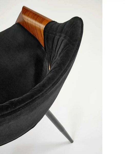 Scaun K586, negru - Bluvel 19, stofa catifelata/placaj indoit, 56x55x7