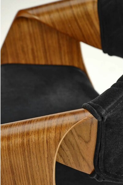 Scaun K586, negru - Bluvel 19, stofa catifelata/placaj indoit, 56x55x7