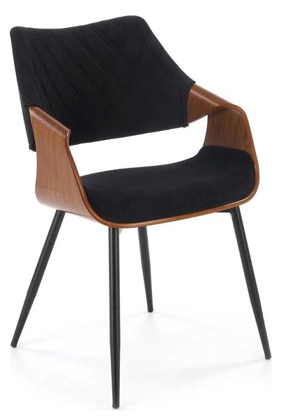 Scaun K586, negru - Bluvel 19, stofa catifelata/placaj indoit, 56x55x7