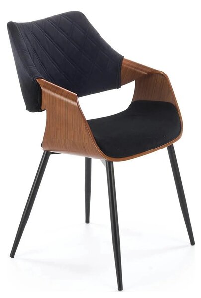 Scaun K586, negru - Bluvel 19, stofa catifelata/placaj indoit, 56x55x7