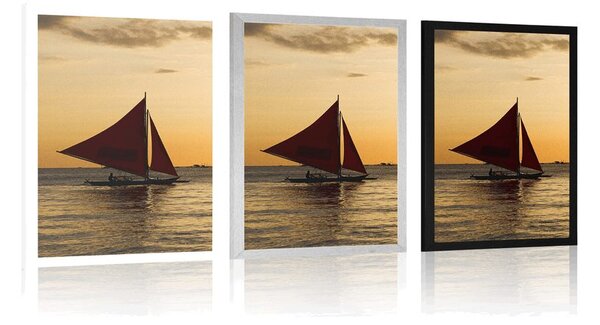 Poster apus de soare frumos la mare