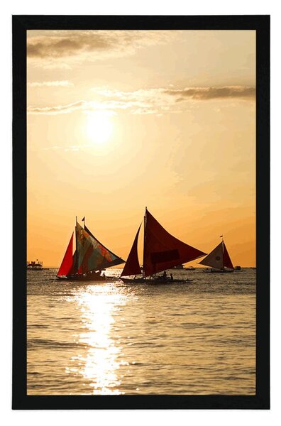 Poster velier la apus de soare