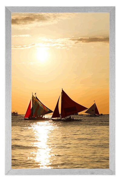Poster velier la apus de soare