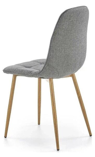 Scaun K316, gri/stejar, stofa clasica/metal, 44x56x87 cm