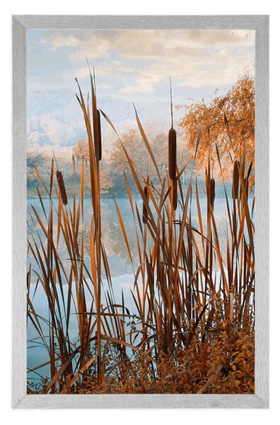 Poster râul în mijlocul naturii de toamnă