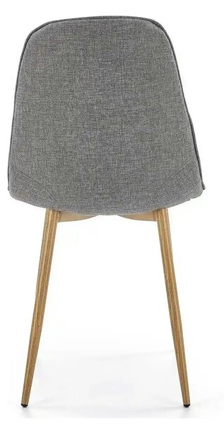 Scaun K316, gri/stejar, stofa clasica/metal, 44x56x87 cm