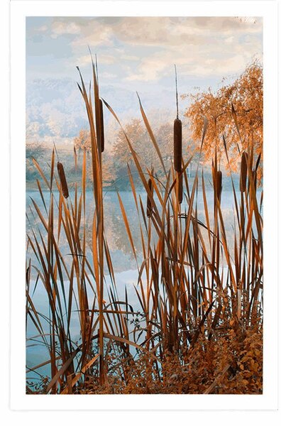 Poster râul în mijlocul naturii de toamnă