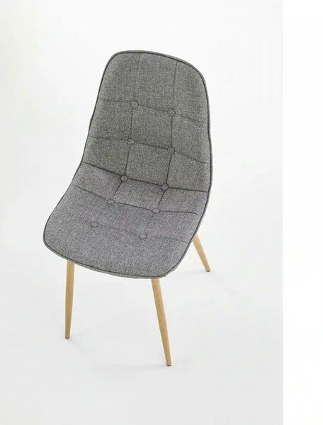 Scaun K316, gri/stejar, stofa clasica/metal, 44x56x87 cm