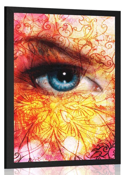 Poster ochi albaștri cu elemente abstracte