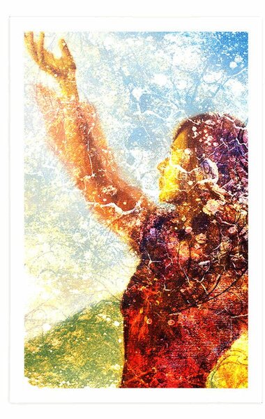 Poster femeie pictată în design magic