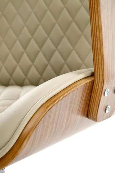 Scaun birou TIMBER, nuc/bej, piele ecologica/placaj indoit, 72x68x114/
