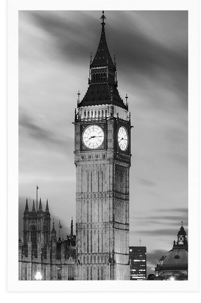 Poster Big Ben în Londra în design alb-negru
