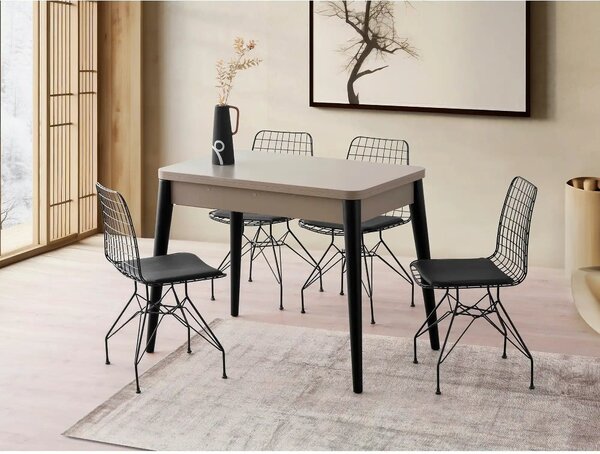 Masa extensibila DOLUNAY 1285, bej, PAL melaminat, 100/120x60/100x75 c