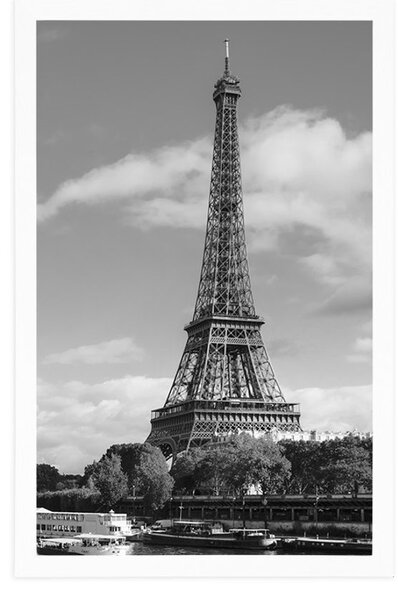 Poster panoramă frumoasă a Parisului în design alb-negru